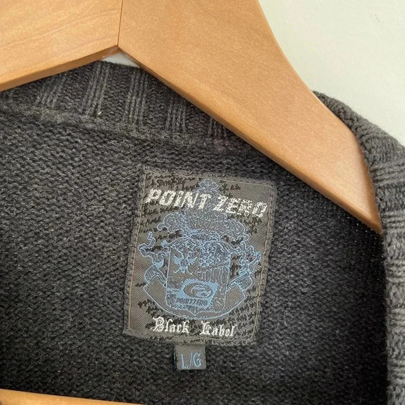 Argyle pattern Point Zero gray sweater - Picture 4 of 8